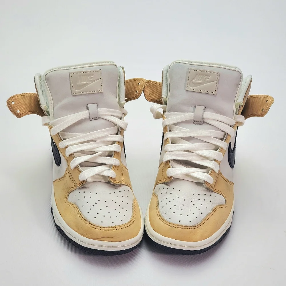 Nike Dunk High Premium White/Sesame Women’s Leather Athletic Sneakers Size 7